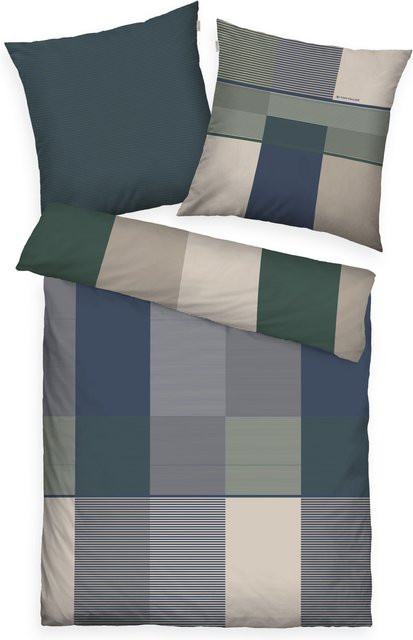Tom Tailor Bettwäsche Mako-Satin mit grafischem Natur-Design in Blau, B/H: 135 x 200 cm - Bild 1