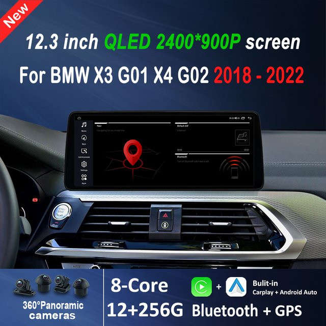 LIARO-NAVI Android 16 Kabelloses CarPlay Multimedia-Videoplayer für BMW X3 G01 und X4 G02 (2018 - 2022), 12,3 Zoll, Schwarz, mit 4G, WiFi und GPS - Bild 1