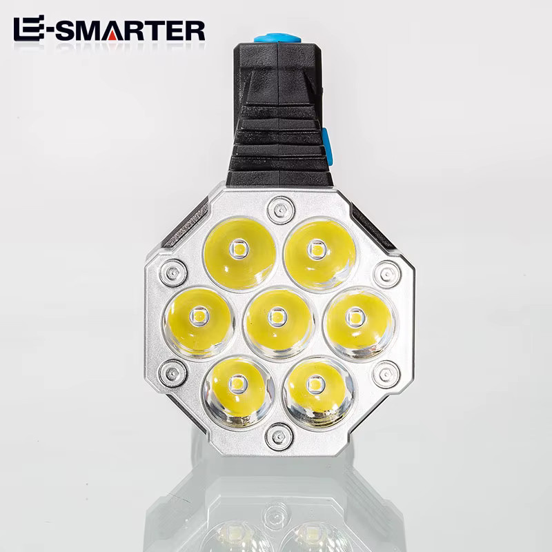 ESMARTER Wiederaufladbare LED-Taschenlampe mit 7 LEDs und COB-Seitenlicht in Schwarz - Bild 2