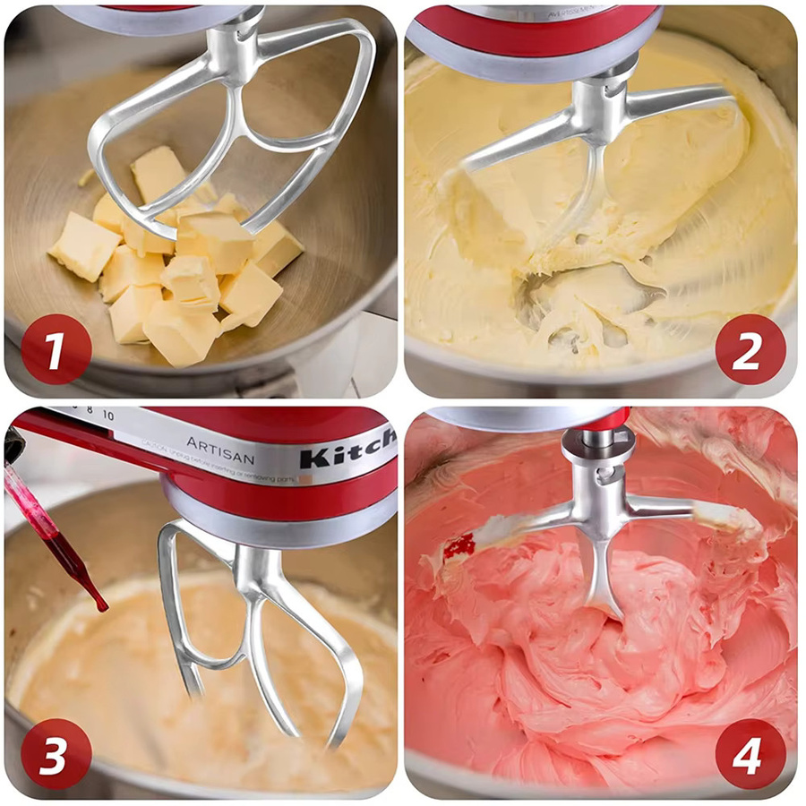 Edelstahl-Flachrührer in Silber als Ersatz für KitchenAid Standmixer 4,5-5QT Zubehör - Bild 3