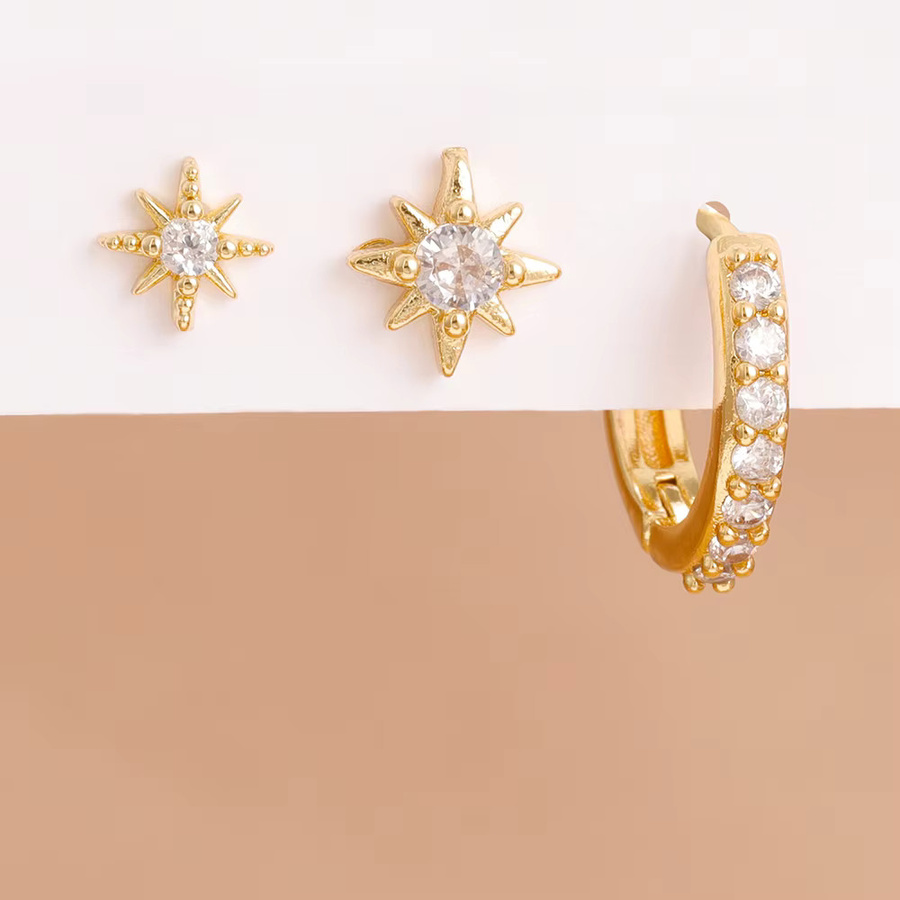 Maodane Ohrringe Edelstahl, Zirkonia, Gold, Damen - Bild 2