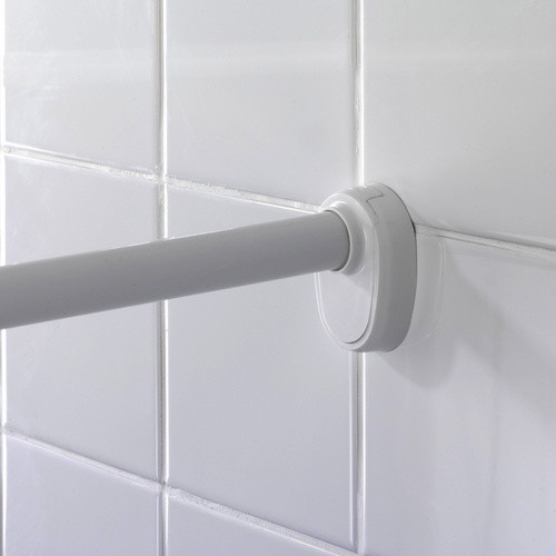 WENKO Rundduschstange aus Aluminium in Weiß Matt, Durchmesser: 2,5 cm - Bild 1