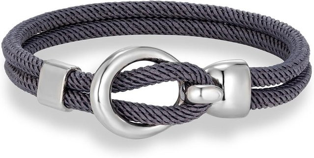 YULIN Armband, Edelstahl, Silber, dunkelgrau, 23 cm, Unisex - Bild 1