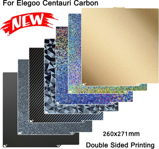 Elegoo PET PEI Federstahlblech Bauplatte für Centauri Carbon, doppelseitig, Gold - Bild 1