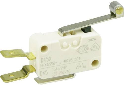 ZF Mikroschalter D459-V3RD, 250 V/AC, 16A, 1 x Ein/(Ein) tastend, Weiß - Bild 1
