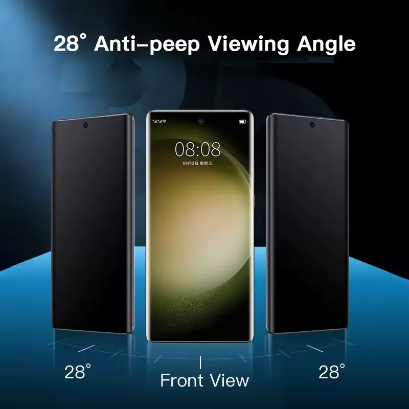 Samsung Galaxy S24 S23 S22 S21 Ultra Anti-Spy Privacy Displayschutzfolie aus UV gehärtetem Glas inklusive Montage Werkzeug - Bild 2