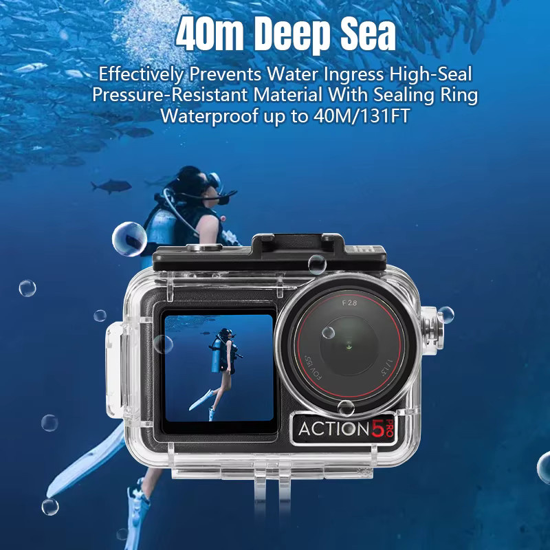 STARTRC wasserdichtes Gehäusezubehör für DJI Action 4 und Action 5 in Transparent - Bild 3