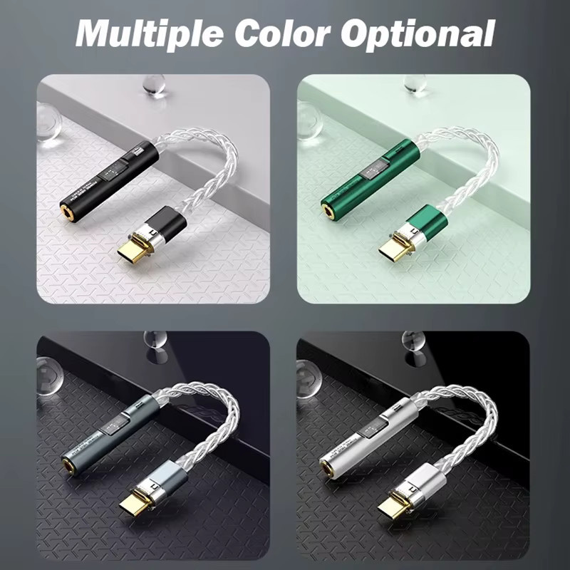 DOONJIEY HiFi USB-C auf 3,5mm Audio Adapter DAC Digitaler USB-C auf Klinke Konverter in Schwarz - Bild 2
