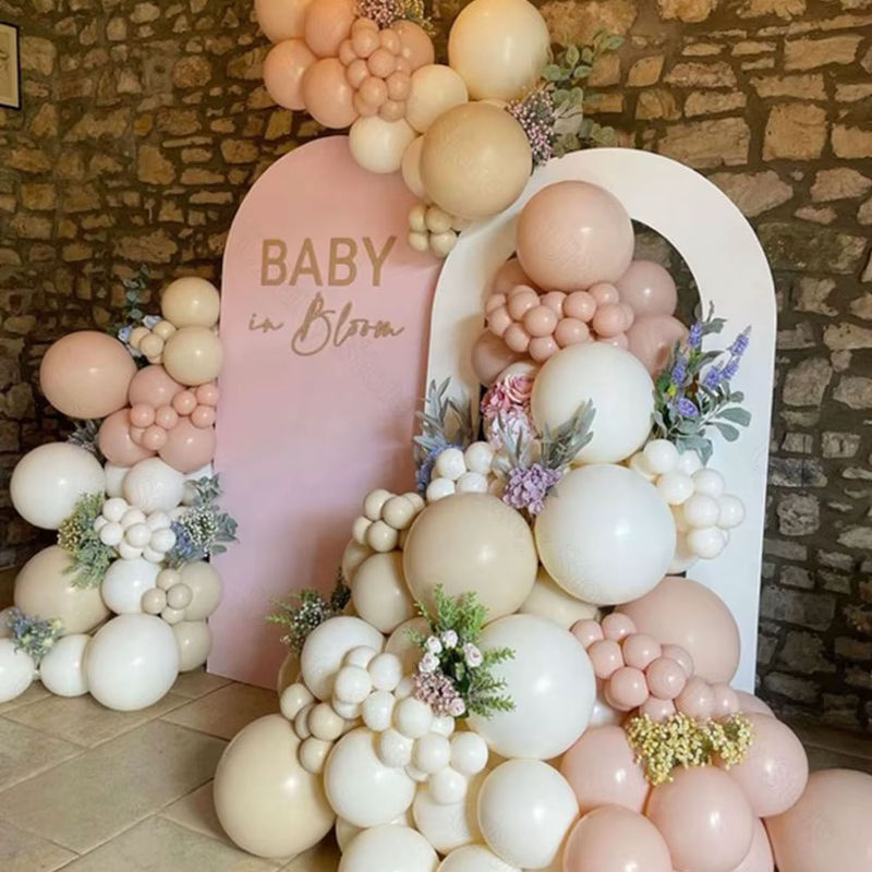 Boho Luftballon-Bogenset MicroPlush in Staubrosa, Elfenbeinweiß und Sand für Geburtstag, Babyparty und Hochzeit - Bild 5