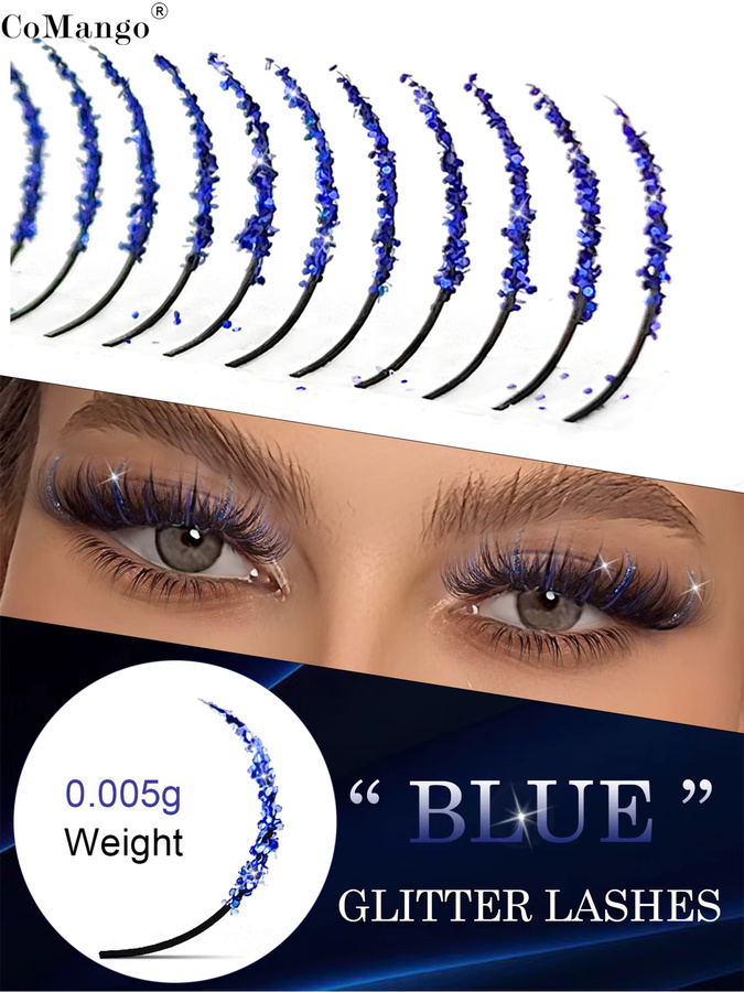 CoMango Wimpernverlängerung, silber, schimmernd, Volumen-C-D - Bild 4