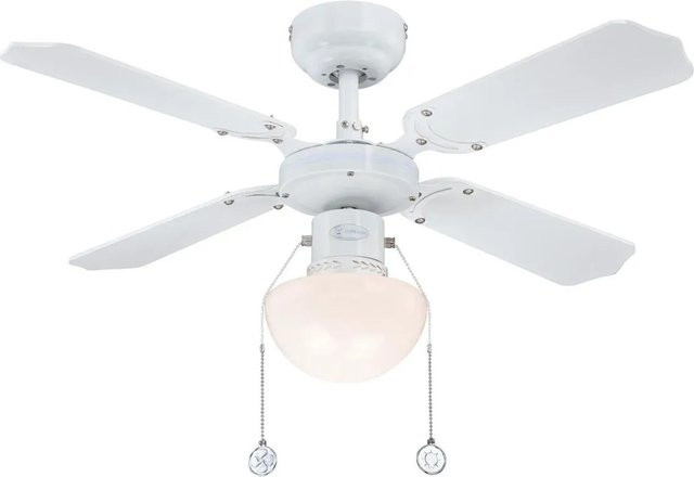 Westinghouse Deckenventilator Portland Ambiance mit Beleuchtung und Zugschalter, Weiß, Durchmesser: 90 cm - Bild 1