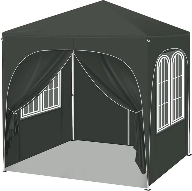 WOLTU Faltpavillon mit 4 Seitenwänden aus Oxford-Gewebe, Grau, B/T/H: 200 x 200 x 232 cm - Bild 1