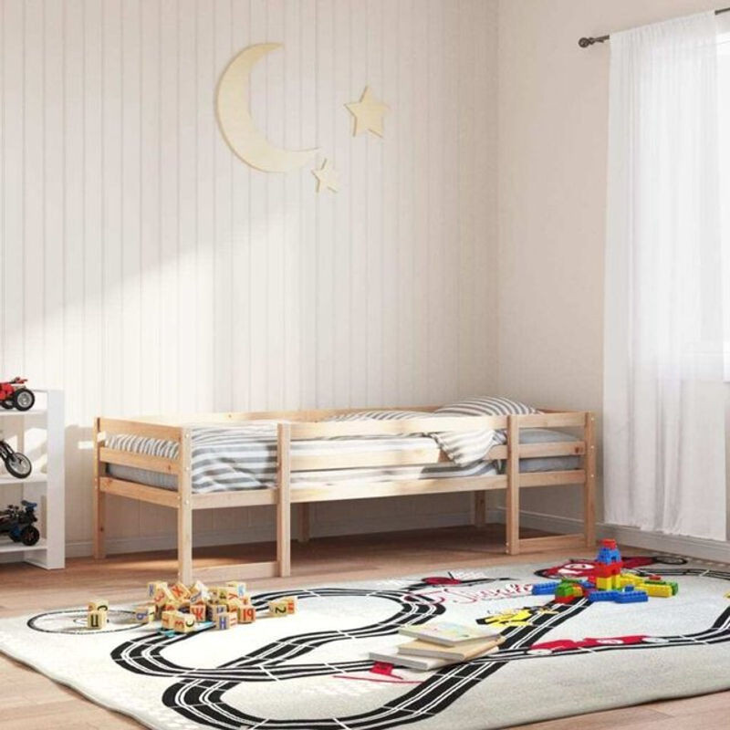 Vidaxl Kinderbett aus Massivholz Kiefer in Natur Braun, B/T/H: 190 x 75 x 61 cm - Bild 1