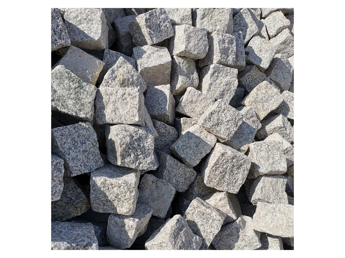 SCHICKER MINERAL Granit Pflastersteine in Hellgrau, B/T/H: 9 x 9 x 9 cm, 1000 kg BigBag - Bild 2