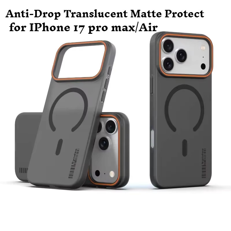 Stoßfeste Hartschalen-Handyhülle mit Wellenmuster und Magnetfunktion für iPhone 18 17 Pro Max Air, transparent oder schwarz, kompatibel mit kabellosem Laden - Bild 1