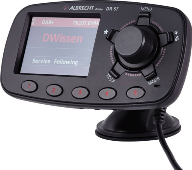 Albrecht DR 57 Bluetooth FM-Transmitter mit DAB+ Empfänger und Freisprechfunktion in Schwarz - Bild 1