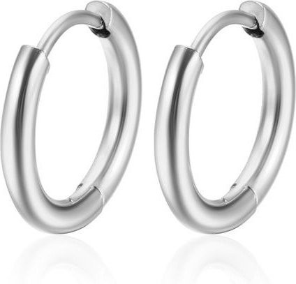 Creolen Edelstahl, Roségold und Schwarz, Damen, 8 mm - Bild 1