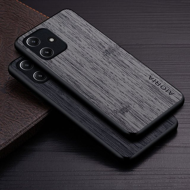 Xiaomi Handyhülle mit Bambusholzmuster aus Leder für Redmi 12 10C 12C 10 2022 4G 5G in Türkis - Bild 1