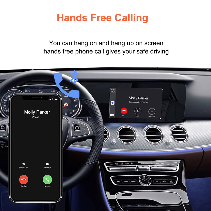 Bonroad Wireless CarPlay Decoder Box für Mercedes Benz E-Klasse W213 2016-2020 NTG5.5 System mit Android Auto Interface und Bluetooth/Wi-Fi Unterstützung - Bild 6