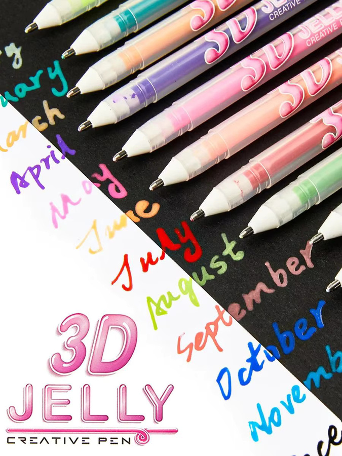SHANDS 3D Jelly Stifte mit 1,0 mm Stiftspitze und farbiger Tinte, Multicolor, ideal zum Zeichnen, Schreiben und Journaling für Schule und Büro - Bild 5