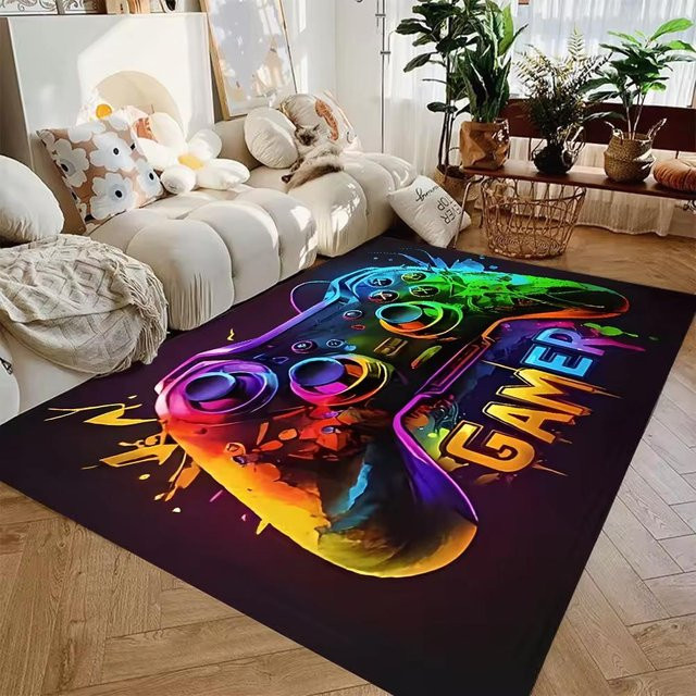 JGJG Waschbarer Teppich in Karikatur-Design für Wohnzimmer, Schlafzimmer, Küche oder Badezimmer, Mehrfarbig, B/T: 60 x 90 cm - Bild 1