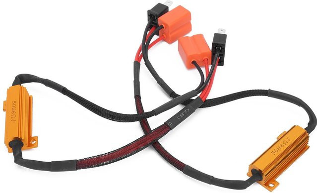 GoolRC H7 LED Nebelscheinwerfer Decoder Set 50W 12V Lastwiderstand Anti-Flimmern Canceller in Schwarz und Orange - Bild 1