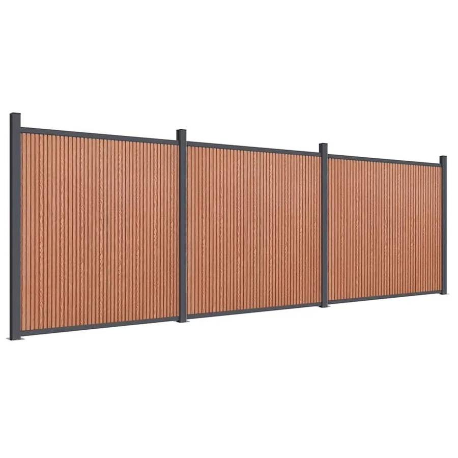 vidaXL Zaunelement aus WPC und Aluminium in Braun, B: 526 cm, H: 186 cm - Bild 2
