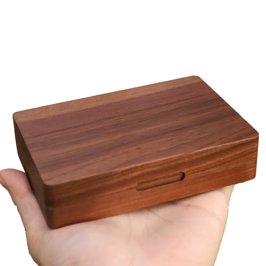 Multifunktionale Zigarren-Aufbewahrungsbox aus Walnussholz mit Magnetdeckel und integriertem Fach für Zigarren, Papiere und Feuerzeuge - Bild 3