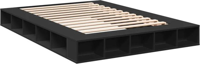 vidaXL Bettgestell aus Holzwerkstoff in Schwarz mit Seitenfächern B/T/H: 160 x 200 x 20 cm - Bild 1