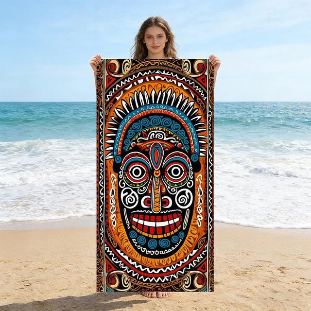Ka Chen Muda Strandtuch Seltsame Avatare Vintage Design, Weiß/Mehrfarbig, B: 40 cm, H: 60 cm - Bild 1