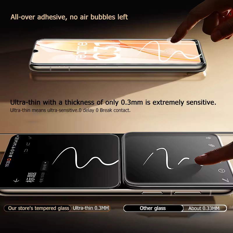 Gehärtetes Glas Display Schutz für Realme C31 C30s C30 C25 C25Y C25s C21 C21Y C20 C20A C17 C15 C12 C11 2021 C3 C33 2023 in Transparent - Bild 3