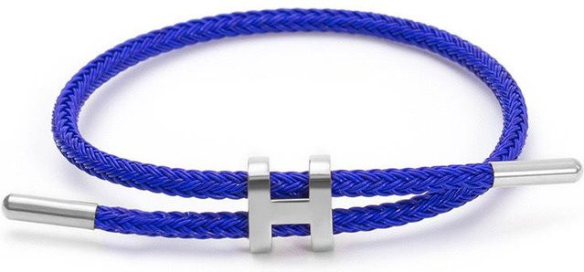 Global Finds Armband, Edelstahl, H-förmig, navy blau, Unisex - Bild 1