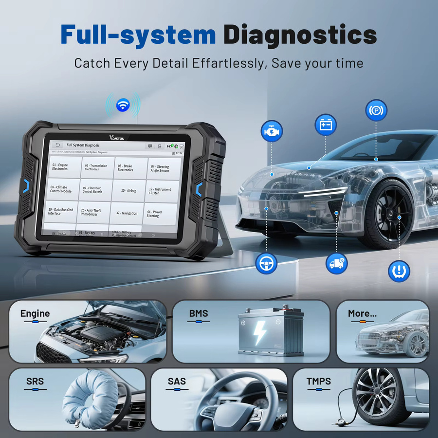 VDIAGTOOL VD80BT Auto-Diagnosegerät mit Topologie-Karte und Schlüsselprogrammierung in Schwarz - Bild 3