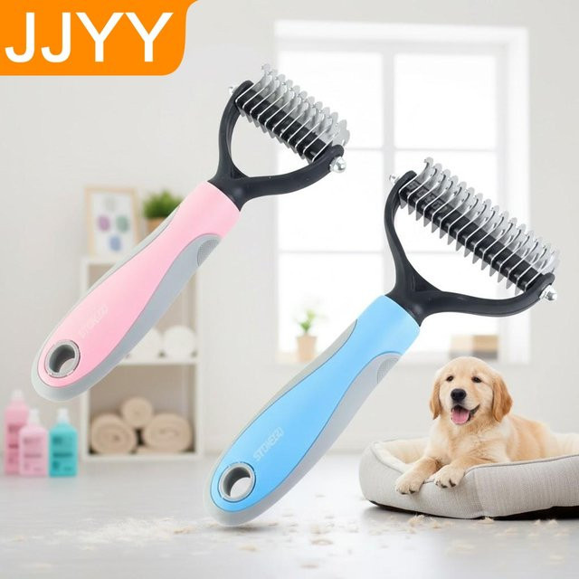 Doppelseitige Haustierpflegebürste von STONEGO für Hunde und Katzen in Blau - Bild 1