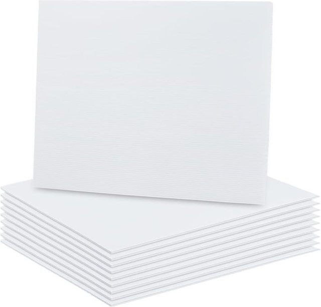 10 weiße gewellte Kunststoffplatten für Hofschilder und Postertafeln, B: 39,9 cm, Tiefe: 30 cm, Dicke: 3 mm - Bild 1