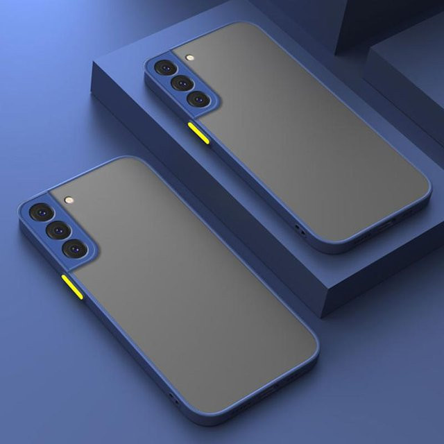 ARMOR Stoßfeste Matte Hülle für Samsung Galaxy S20 S21 FE S22 Plus S23 S24 S25 Ultra 5G Bumper Rückseite in Dunkelblau - Bild 1