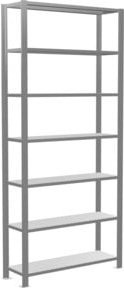 Schulte Grundregal Büro-Steckregal MULTIplus85, verzinkt, Farbe: silber/grau, 7 Fachböden, B/H/T: 230 x 230 x 30 cm - Bild 1