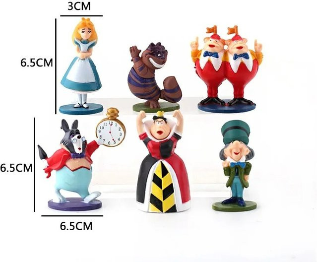 Hasbro Alice im Wunderland Actionfiguren, 6-teiliges Set, Kunststoff - Bild 1