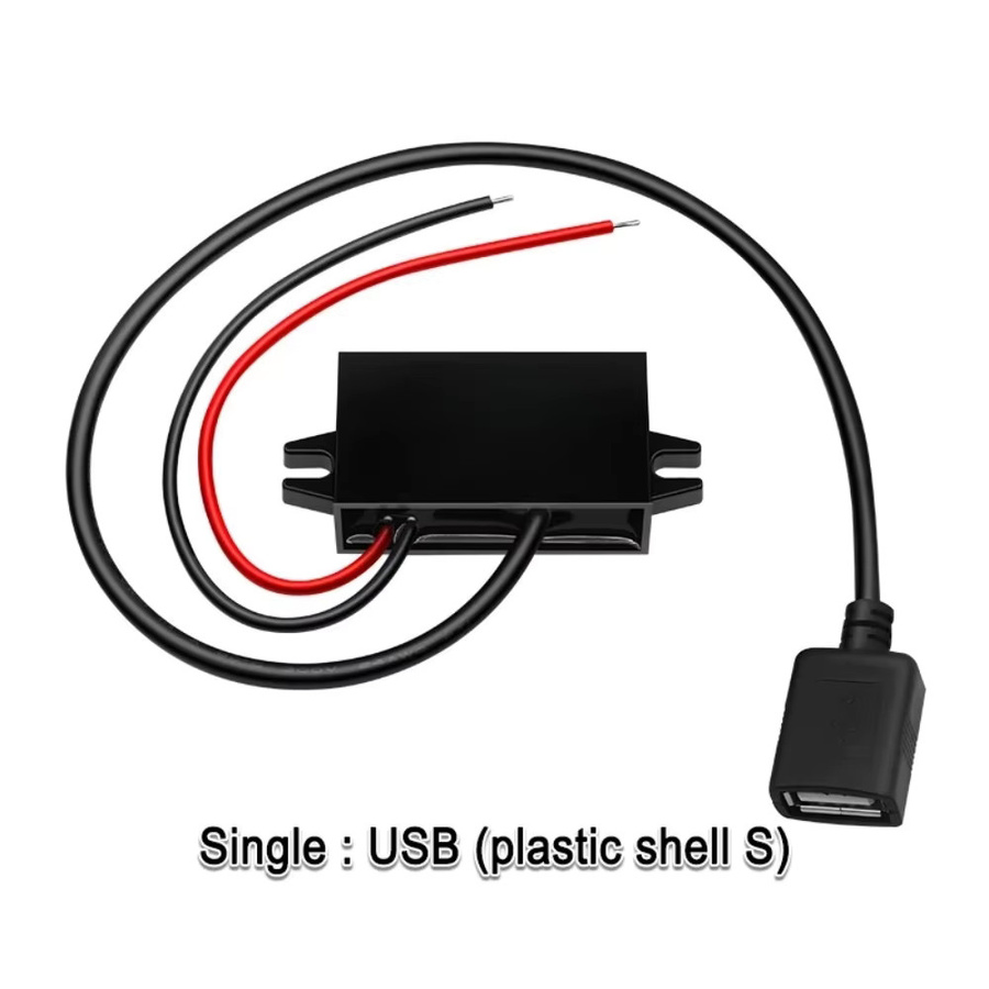 Waohei DC-DC Abwärtswandler Typ-C USB-Abwärtsmodul Netzteil Ausgangsadapter 12 V 24 V auf 5 V 3 A 15 W Schwarz - Bild 2