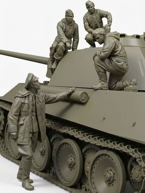 LISM Miniatur-Panzerbesatzung, Modellbausatz, Maßstab 1:35, 4-teiliges Set, unmontiert und unbemalt - Bild 1
