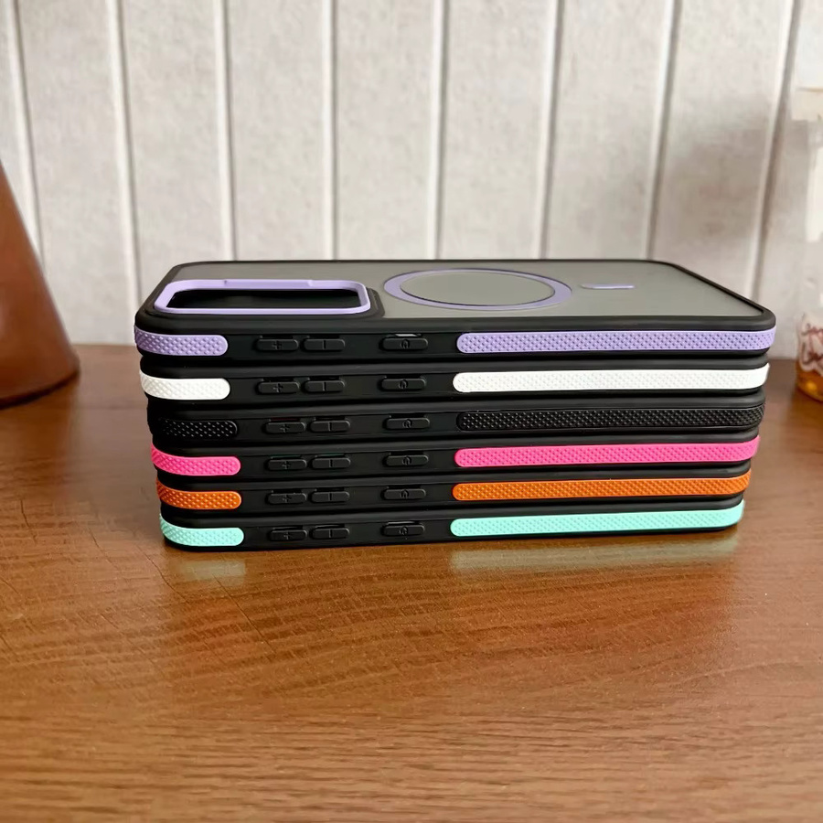 Mattierte magnetische Handyhülle für Samsung Galaxy A57 A37 A17 A07 A56 A36 A26 A16 A06 A55 A35 A25 A54 mit MagSafe Kompatibilität und Anti-Rutsch-Kantenabdeckung in Orange - Bild 4