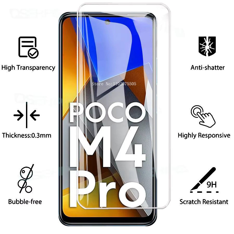 2er-Set Transparentes Panzerglas für Xiaomi POCO M2 M3 M4 M5 Pro M5S und POCO X3 X4 NFC X2 F2 F3 F4 GT Screen Protector - Bild 1