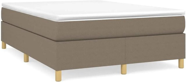 vidaXL Boxspringbett in Taupe aus Stoff, B/T: 140 x 200 cm - Bild 1