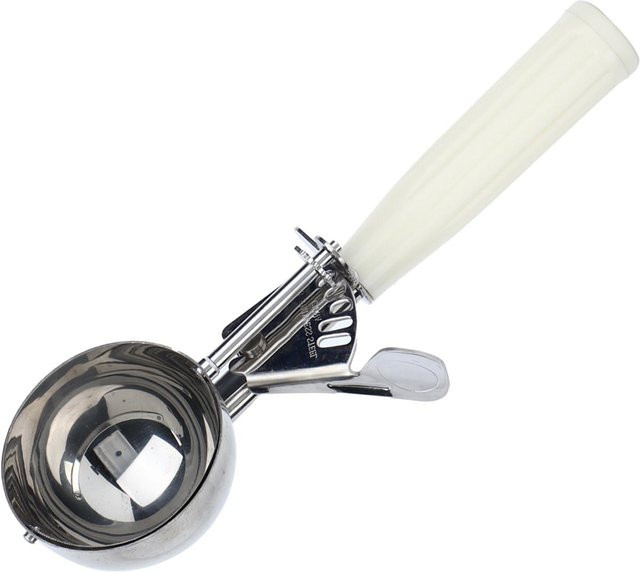 Multifunktionaler Eiskugelportionierer Löffel aus Edelstahl von CosyHome in Weiß, Durchmesser: 6,7 cm - Bild 1