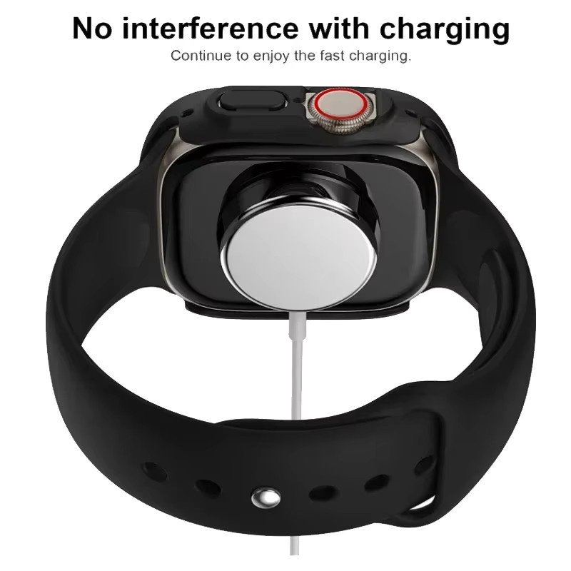 JBAILI Uhrenzubehör für Apple Watch Ultra 2, 49 mm, Schwarz, Silikon - Bild 3