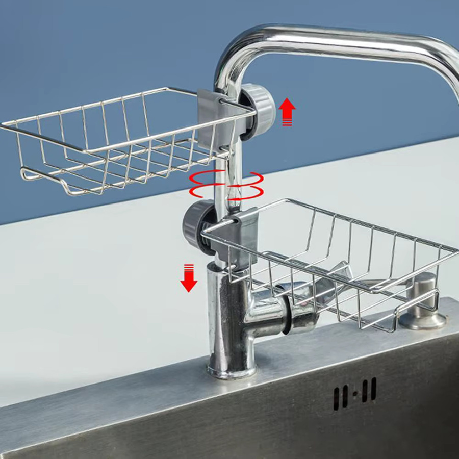 VILOYI Badezimmerregal aus Aluminium in Silber, verstellbarer Hängekorb zur Aufbewahrung in Dusche und Waschbeckenbereich - Bild 5