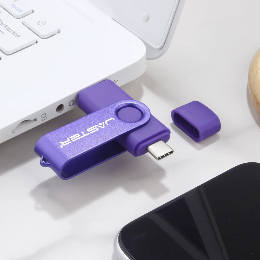 JASTER USB-C USB-Flash-Laufwerk Clip Memory Stick in Lila oder Orange - Bild 5