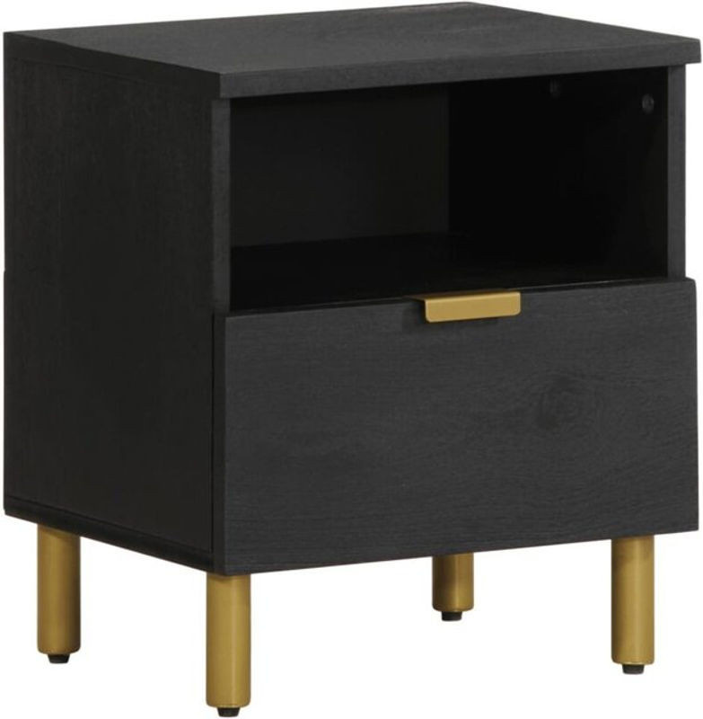 Vidaxl Nachttisch in Schwarz aus Holzwerkstoff im modernen Design, B/T/H: 40 x 33 x 46 cm - Bild 1