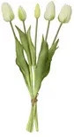 DECORIS Kunstblumenstrauß Tulpen in Weiß für die Tischdekoration - Bild 1