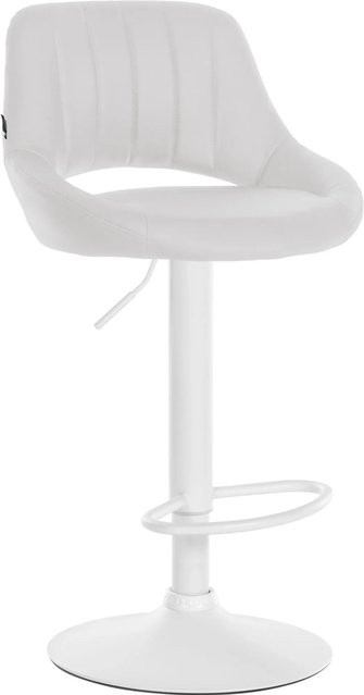 DELUKE Barhocker SEGAD in Weiß, höhenverstellbarer Barstuhl aus Kunstleder mit Lehne und 360 Grad Drehbarkeit, B/T/H: 47 x 48 x 85 cm - Bild 1